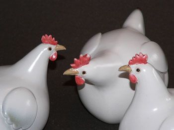 Kermikfiguren Hühner