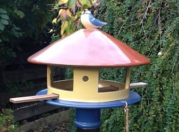 Vogelfutterhaus bunt Keramik